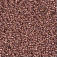 Lined Cinnamon Luster Miyuki 15/0 seed beads, colour 0337, 8.2g approx.