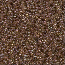 Mauve Lined Lt.Topaz Luster Miyuki 15/0 seed beads, colour 0379, 8.2g approx.