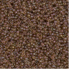 Mauve Lined Lt.Topaz Luster Miyuki 15/0 seed beads, colour 0379, 8.2g approx.