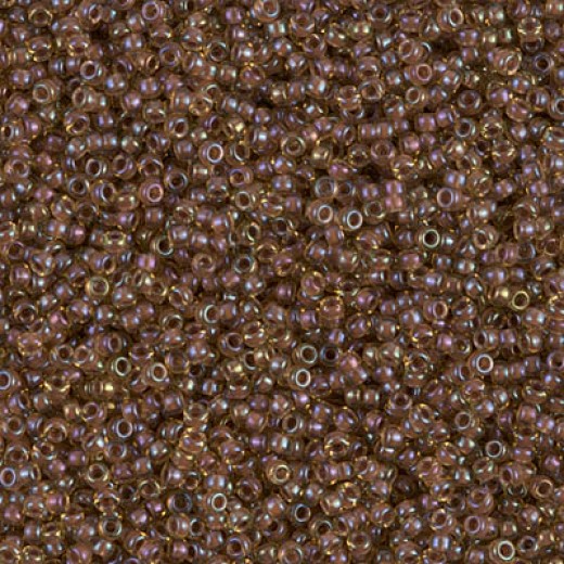 Mauve Lined Lt.Topaz Luster Miyuki 15/0 seed beads, colour 0379, 100g Wholesale Pack