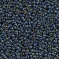 Gunmetal Iris Miyuki 15/0 seed beads, colour 0456, 8.2g approx.