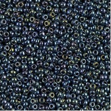 Gunmetal Iris Miyuki 15/0 seed beads, colour 0456, 8.2g approx.