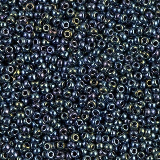 Gunmetal Iris Miyuki 15/0 seed beads, colour 0456, 8.2g approx.