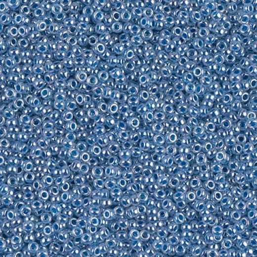 Dark Sky Blue Ceylon Miyuki 15/0 seed beads, colour 0545, 100g Wholesale Pack