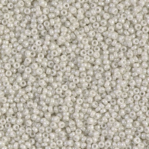 Opaque Limestone Luster Miyuki 15/0 seed beads, colour 0600, 8.2g approx.