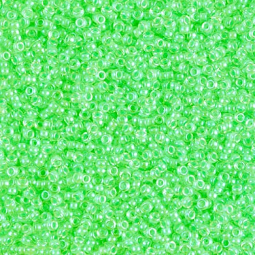 Luminous Mint Green Miyuki 15/0 seed beads, colour 1120, 100g Wholesale Pack