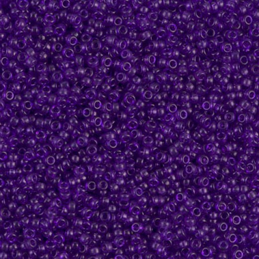 Dyed Transparent Red Violet Miyuki 15/0 seed beads, colour 1314, 8.2g approx.