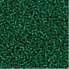Dyed Silver Lined Emerald Miyuki 15/0 seed beads, colour 1422, 100g Wholesale Pa...