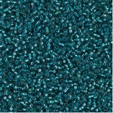 Dyed Silver Lined Teal Miyuki 15/0 seed beads, colour 1424, 8.2g approx.