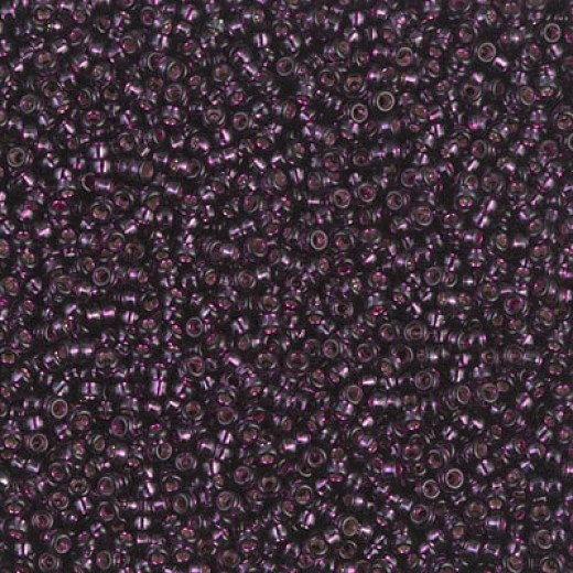 Dyed Silver Lined Wine Miyuki 15/0 seed beads, colour 1428, 8.2g approx.