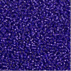 Dyed Silver Lined Red Violet Miyuki 15/0 seed beads, colour 1446, 8.2g approx.