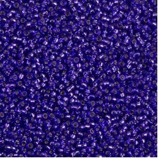Dyed Silver Lined Red Violet Miyuki 15/0 seed beads, colour 1446, 8.2g approx.