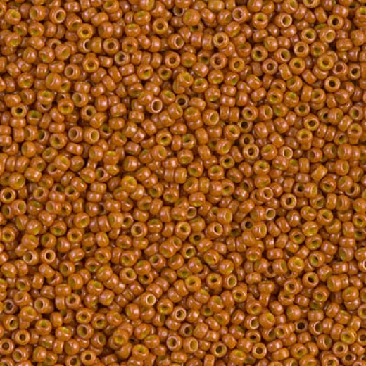 Dyed Opaque Pumpkin Miyuki 15/0 seed beads, colour 1479, 8.2g approx.