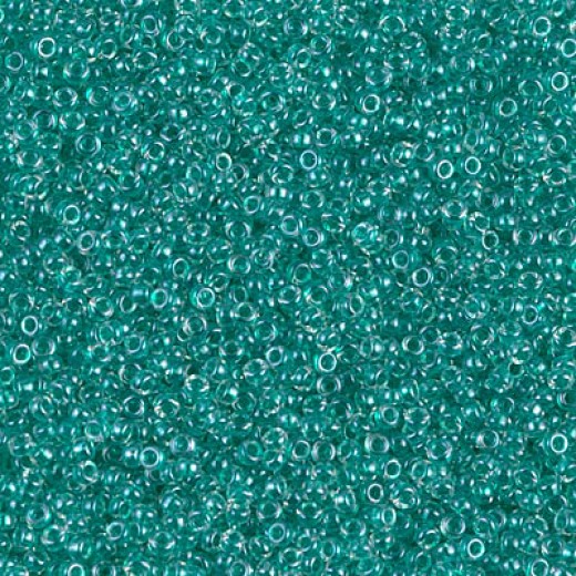 Sparkling Dark Aqua Green Lined Crystal Miyuki 15/0 seed beads, colour 1555, 100g Wholesale Pack