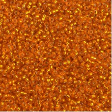 Dyed Semi-Frosted Silver Lined Lt.Orange Miyuki 15/0 seed beads, colour 1625, 8....