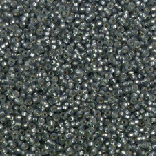 Dyed Semi-Frosted Silver Lined Moss Green Miyuki 15/0 seed beads, colour 1630, 8...