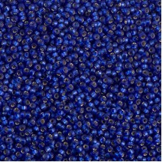 Dyed Semi-Frosted Silver Lined Dusk Blue Miyuki 15/0 seed beads, colour 1653, 8....