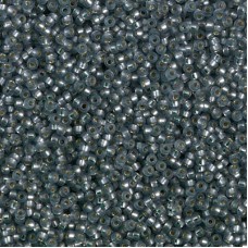 Dyed Semi-Frosted Silver Lined Gray Miyuki 15/0 seed beads, colour 1657, 8.2g ap...