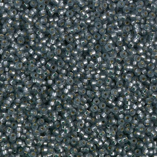 Dyed Semi-Frosted Silver Lined Gray Miyuki 15/0 seed beads, colour 1657, 100g Wholesale Pack