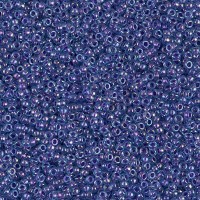 Sparkling Purple Lined Aqua Luster Miyuki 15/0 seed beads, colour 1827, 8.2g approx.