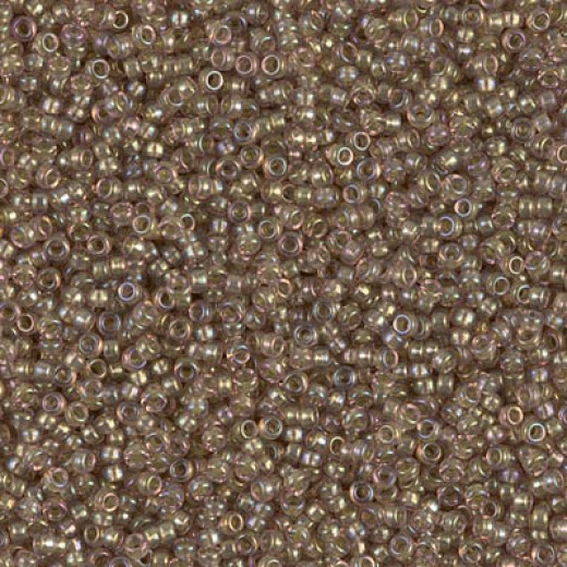 Sparkling Taupe Lined Smoky Amethyst AB Miyuki 15/0 seed beads, colour 1837, 8.2g approx.