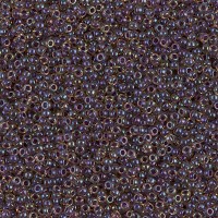 Dark Amethyst Lined Topaz AB Miyuki 15/0 seed beads, colour 1839, 8.2g approx.