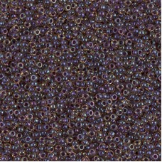Dark Amethyst Lined Topaz AB Miyuki 15/0 seed beads, colour 1839, 8.2g approx.