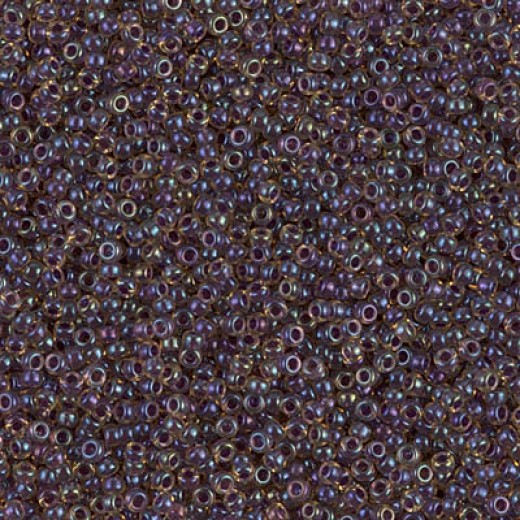 Dark Amethyst Lined Topaz AB Miyuki 15/0 seed beads, colour 1839, 8.2g approx.