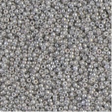 Opaque Gray Luster Miyuki 15/0 seed beads, colour 1866, 8.2g approx.