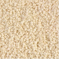 Opaque Cream Matte Miyuki 15/0 seed beads, colour 2021, 8.2g approx.