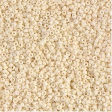 Opaque Cream Matte Miyuki 15/0 seed beads, colour 2021, 8.2g approx.