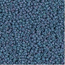 Metallic Steel Blue Luster Matte Miyuki 15/0 seed beads, colour 2030, 8.2g appr...