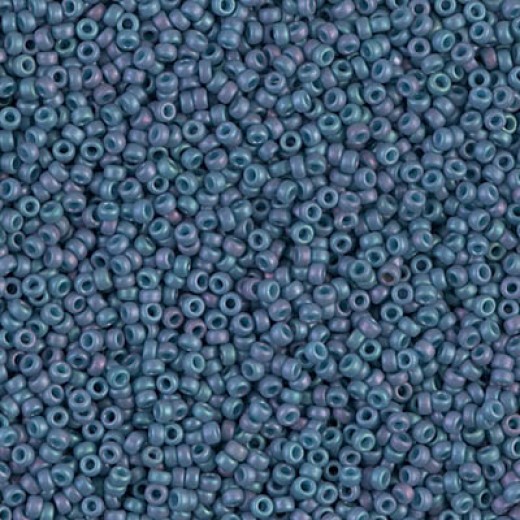 Metallic Steel Blue Luster Matte Miyuki 15/0 seed beads, colour 2030, 8.2g approx.
