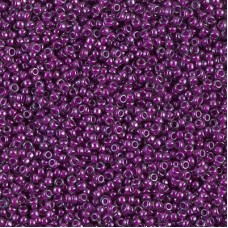 Fuchsia Lined Crystal Luster Miyuki 15/0 seed beads, colour 2247, 8.2g approx.