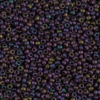 Matte Metallic Plum Emerald Iris Miyuki 15/0 Seed Beads, Colour 2061, 8.2g approx.
