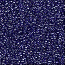 Lined Cobalt Luster Miyuki 15/0 seed beads, colour 2244, 8.2g approx.