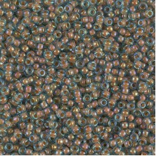 Peach Lined Aqua Luster, Colour 0351 Miyuki 15/0 Seed Beads, 8.2gm apprx.