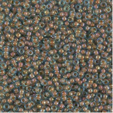 Peach Lined Aqua Luster, Colour 0351 Miyuki 15/0 Seed Beads, 8.2gm apprx.