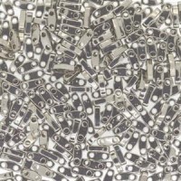 Nickel Plated Quarter Tila Bead, colour 190, 5.2g approx.