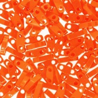 Orange Opaque Quarter Tila Bead, colour 0406, 5.2g approx.