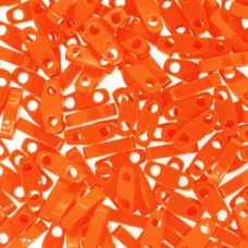 Orange Opaque Quarter Tila Bead, colour 0406, 5.2g approx.