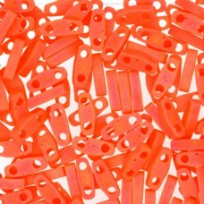 Orange Opaque AB Matte Quarter Tila Bead, colour 406FR, 5.2g approx.