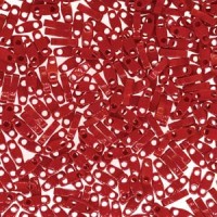 Dark Red Opaque Quarter Tila Bead, colour 0408, 5.2g approx.