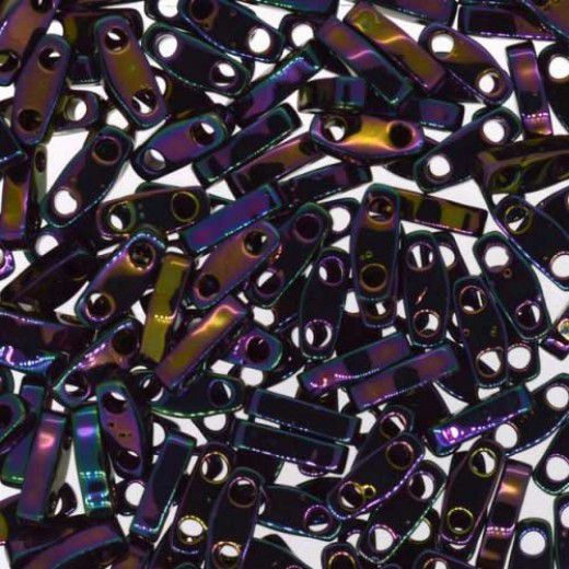Metallic Purple Iris Quarter Tila Bead, colour 0454, 5.2g approx.