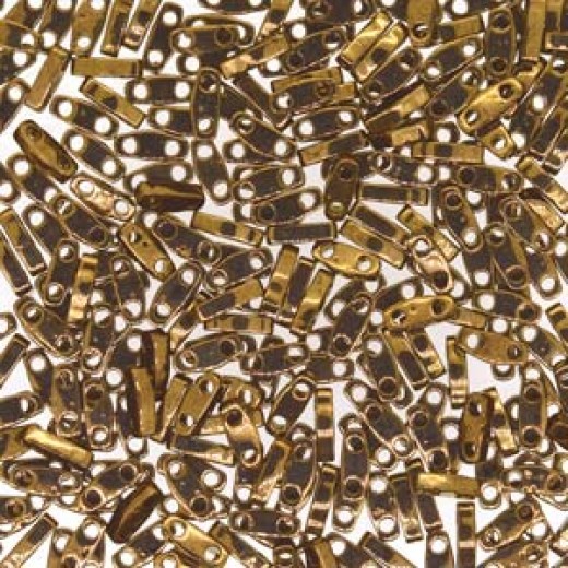 Metallic Dark Bronze Quarter Tila Bead, colour 457, 5.2g approx.