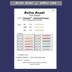 Duracoat Galvanised Frosted Delica Sample Chart , ref. 933 for size 8/0, 10/0 and 11/0 Delica beads