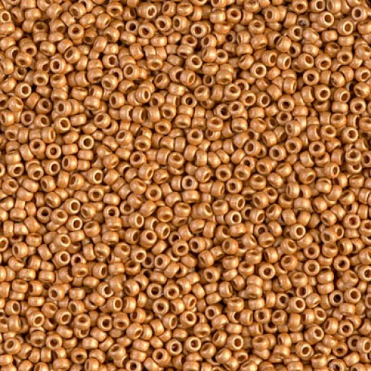 Yellow Gold Matte Duracoat Galvanised, size 15/0, colour 4203F, 8.2g approx.