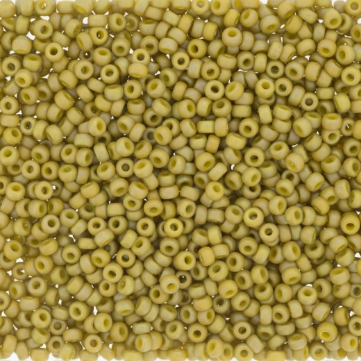 Pistachio Frost Opaque Glazed Rainbow 6/0 seed beads, colour 4693, 20g approx.