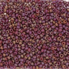 Dark Red Frost Opaque Glazed Rainbow 6/0 seed beads, colour 4696, 20g approx.