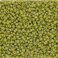 Olive Frost Opaque Glazed Rainbow 6/0 seed beads, colour 4697, 20g approx.